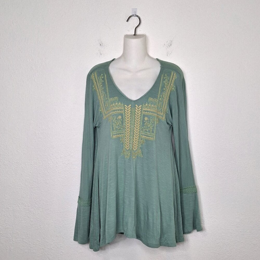Sundance Blouse Sz S Embroidered Beaded Bell Sleeves Fairy Whimsygoth Boho